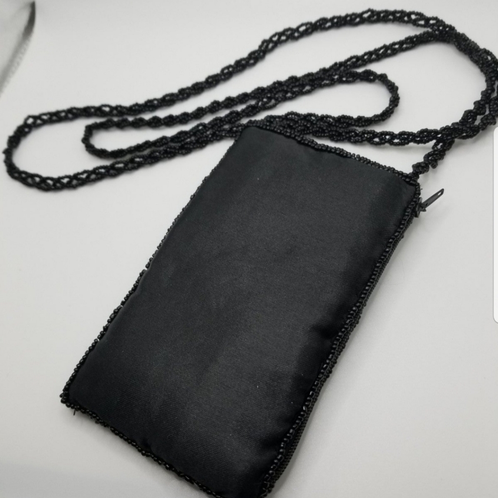 Small Beaded Crossbody Phone Pouch W/2 Openings - Picture 2 of 4